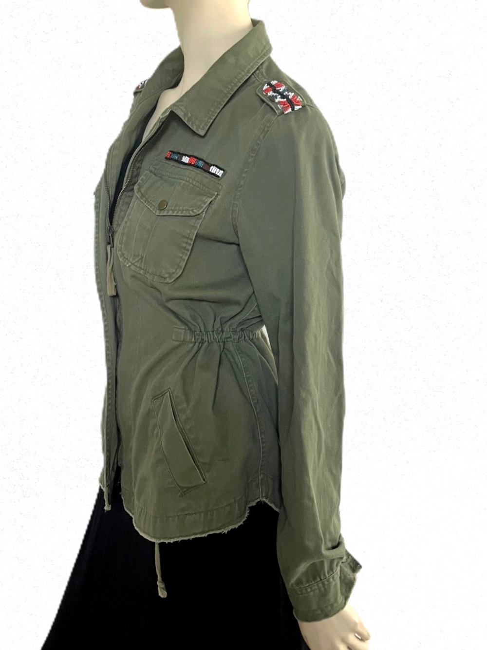 Military Style Jacket with Beadwork